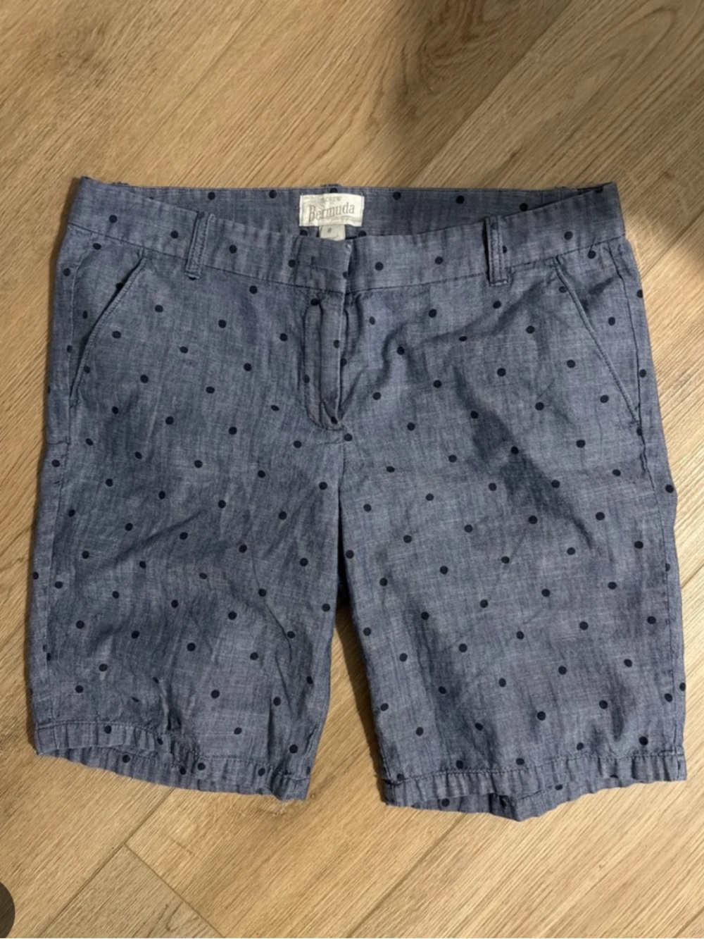 J. Crew Women’s Chambray Polka Bermuda Shorts